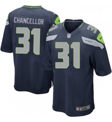Mens Nike Seattle Seahawks 31 Kam Chancellor Game Steel Blue Team Color NFL Jersey