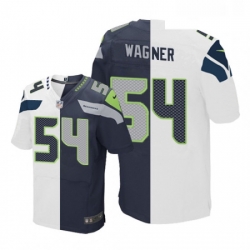 Mens Nike Seattle Seahawks 54 Bobby Wagner Elite NavyWhite Split Fashion NFL Jersey