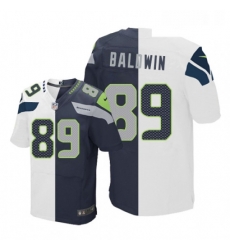 Mens Nike Seattle Seahawks 89 Doug Baldwin Elite NavyWhite Split Fashion NFL Jersey