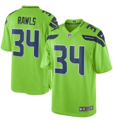 Mens Seattle Seahawks Thomas Rawls Nike Green Color Rush Limited Jersey