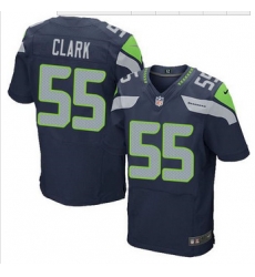 NEW Seattle Seahawks #55 Frank Clark Steel Blue Team Color mens Stitched NFL Elite Jersey
