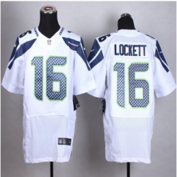 New Seattle Seahawks #16 Tyler Lockett White Alternate Men Stitched NFL Elite Jersey