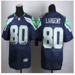New Seattle Seahawks #80 Steve Largent Steel Blue Team Color Men Stitched NFL Elite jersey