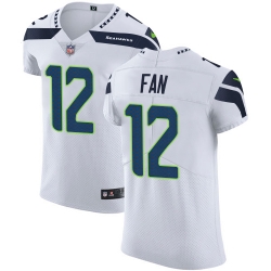 Nike Seahawks #12 Fan White Mens Stitched NFL Vapor Untouchable Elite Jersey