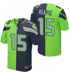Nike Seahawks #15 Jermaine Kearse Steel Blue Green Mens Stitched NFL Elite Split Jersey