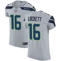 Nike Seahawks #16 Tyler Lockett Grey Alternate Mens Stitched NFL Vapor Untouchable Elite Jersey