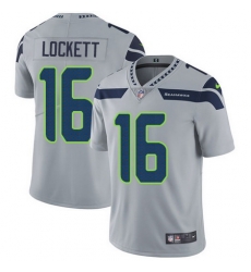 Nike Seahawks #16 Tyler Lockett Grey Alternate Mens Stitched NFL Vapor Untouchable Limited Jersey