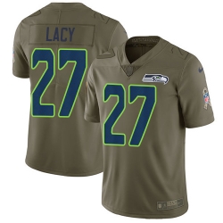 Nike Seahawks #27 Eddie Lacy Olive Mens Stitched NFL Limited 2017 Salute to Service Jersey