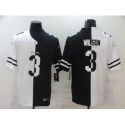 Nike Seahawks 3 Russell Wilson Black And White Split Vapor Untouchable Limited Jersey