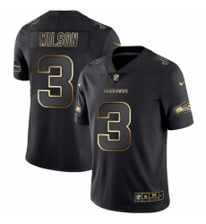 Nike Seahawks 3 Russell Wilson Black Gold Vapor Untouchable Limited Jersey