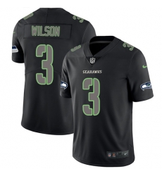 Nike Seahawks #3 Russell Wilson Black Mens Stitched NFL Limited Rush Impact Jersey