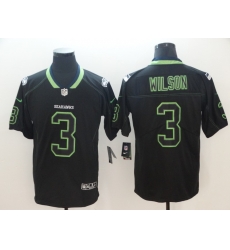 Nike Seahawks 3 Russell Wilson Black Shadow Legend Limited Jersey