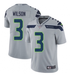 Nike Seahawks #3 Russell Wilson Grey Alternate Mens Stitched NFL Vapor Untouchable Limited Jersey