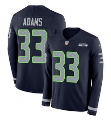 Nike Seahawks 33 Jamal Adams Steel Blue Team Color Men Stitched NFL Limited Therma Long Sleeve Jersey