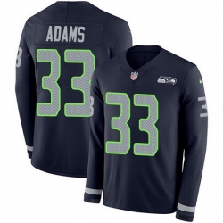 Nike Seahawks 33 Jamal Adams Steel Blue Team Color Men Stitched NFL Limited Therma Long Sleeve Jersey