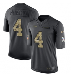 Nike Seahawks #4 Steven Hauschka Black Mens Stitched NFL Limited 2016 Salute to Service Jersey