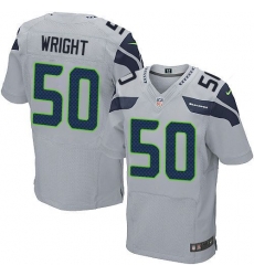 Nike Seahawks #50 K J  Wright Grey Alternate Mens Stitched NFL Elite Jersey