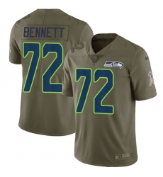 Nike Seahawks #72 Michael Bennett Olive Mens Stitched NFL Limited 2017 Salute to Service Jersey
