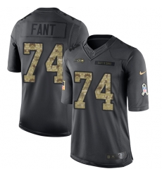 Nike Seahawks #74 George Fant Black Mens Stitched NFL Limited 2016 Salute to Service Jersey