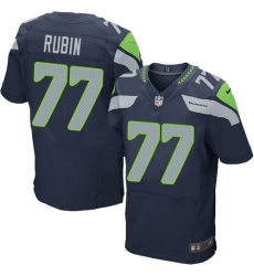 Nike Seahawks #77 Ahtyba Rubin Steel Blue Team Color Mens Stitched NFL Elite Jersey