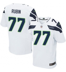 Nike Seahawks #77 Ahtyba Rubin White Color Mens Stitched NFL Elite Jersey