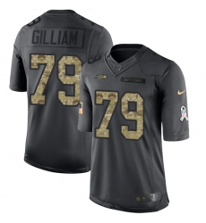 Nike Seahawks #79 Garry Gilliam Black Mens Stitched NFL Limited 2016 Salute to Service Jersey