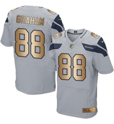 Nike Seahawks #88 Jimmy Graham Grey Alternate Mens Stitched NFL Elite Gold Jersey