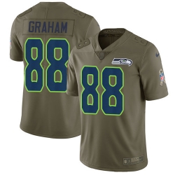 Nike Seahawks #88 Jimmy Graham Olive Mens Stitched NFL Limited 2017 Salute to Service Jersey