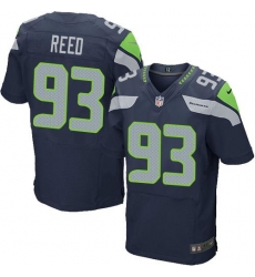 Nike Seahawks #93 Jarran Reed Steel Blue Team Color Mens Stitched NFL Elite Jersey
