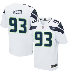 Nike Seahawks #93 Jarran Reed White Mens Stitched NFL Elite Jersey
