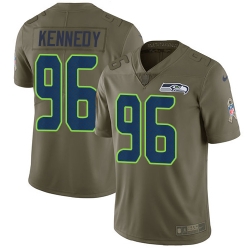 Nike Seahawks #96 Cortez Kennedy Olive Mens Stitched NFL Limited 2017 Salute to Service Jersey