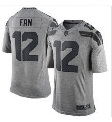 Nike Seattle Seahawks #12 Fan Gray Men 27s Stitched NFL Limited Gridiron Gray Jersey