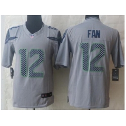 Nike Seattle Seahawks 12 Fan Grey LIMITED NFL Jersey