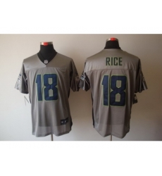 Nike Seattle Seahawks 18 Sidney Rice Grey Elite Shadow NFL Jersey