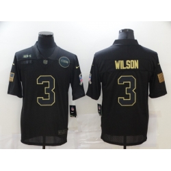 Nike Seattle Seahawks 3 Russell Wilson Black 2020 Salute To Service Limited Jersey