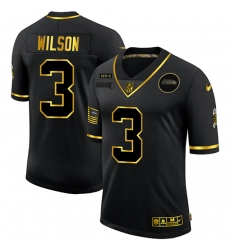 Nike Seattle Seahawks 3 Russell Wilson Black Gold 2020 Salute To Service Limited Jersey