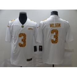 Nike Seattle Seahawks 3 Russell Wilson White Leopard Vapor Untouchable Limited Jersey