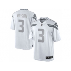 Nike Seattle Seahawks 3 Russell Wilson White Limited Platinum NFL Jersey