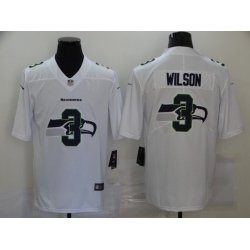 Nike Seattle Seahawks 3 Russell Wilson White Shadow Logo Limited Jersey