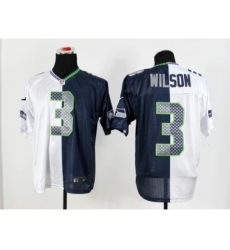 Nike Seattle Seahawks 3 Russell Wilson blue white Elite Splite NFL Jersey