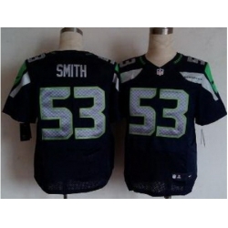 Nike Seattle Seahawks 53 Malcolm Smith Blue Elite NFL Jersey