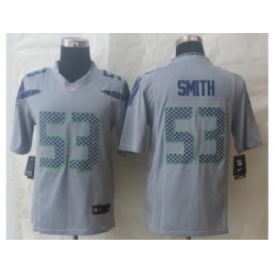 Nike Seattle Seahawks 53 Malcolm Smith Grey LIMITED NFL Jersey