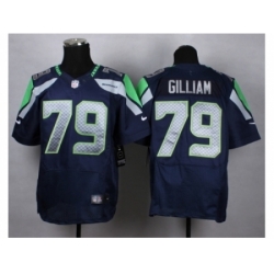 Nike Seattle Seahawks 79 Garry Gilliam blue Elite NFL Jersey