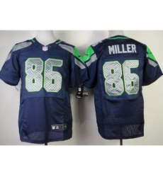 Nike Seattle Seahawks 86 Zach Miller Blue Elite NFL Jersey