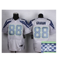 Nike Seattle Seahawks 88 Jimmy Graham Grey Elite Signature NFL Jersey
