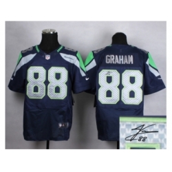 Nike Seattle Seahawks 88 Jimmy Graham blue Elite Signature NFL Jersey