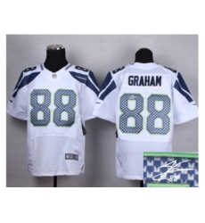Nike Seattle Seahawks 88 Jimmy Graham white Elite Signature NFL Jersey