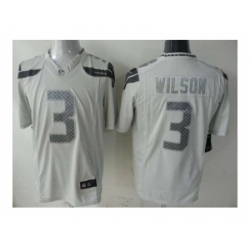 Nike seattle seahawks 3 Russell Wilson White game Platinum NFL Jersey