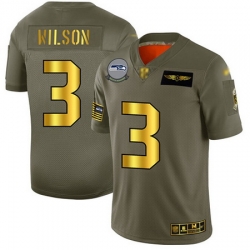 Seahawks 3 Russell Wilson Camo Gold Men Stitched Football Limited 2019 Salute To Service Jersey