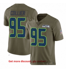 Seahawks 95 L J  Collier Olive Men Stitched Football Limited 2017 Salute To Service Jersey